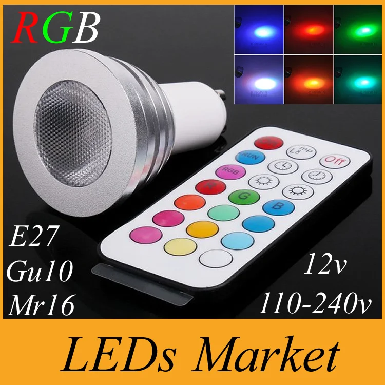 16 Color changing RGB LED Lamp 5W E27 E14 Gu10 Mr16 RGB LED Bulb Light Spotlight down light +IR Remote Control memory Function
16 Color changing RGB LED Lamp 5W E27 E14 Gu10 Mr16 RGB LED Bulb Light Spotlight down light +IR Remote Control memory Function