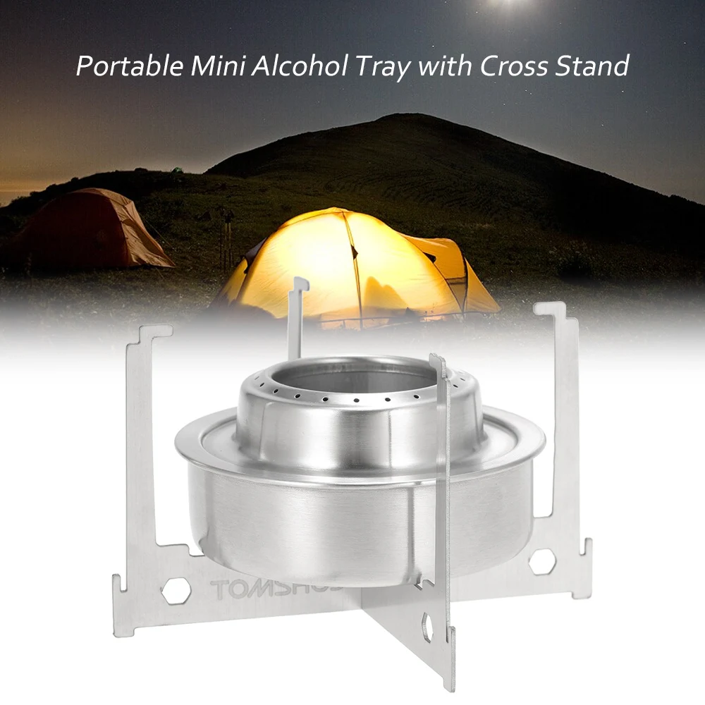 TOMSHOO Mini Alcohol Stove Tray Spirit Burner Stove Portable Mini Ultralight Outdoor Camping Stove Furnace with Cross Stand Rack
TOMSHOO Mini Alcohol Stove Tray Spirit Burner Stove Portable Mini Ultralight Outdoor Camping Stove Furnace with Cross Stand Rack