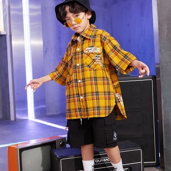 Jazz Dance Costume Boys Hip Hop Street Dance Clothing Kids Short sleeve Performance stage show Costumes Chirden Clothing DQS1034
Jazz Dance Costume Boys Hip Hop Street Dance Clothing Kids Short sleeve Performance stage show Costumes Chirden Clothing DQS1034