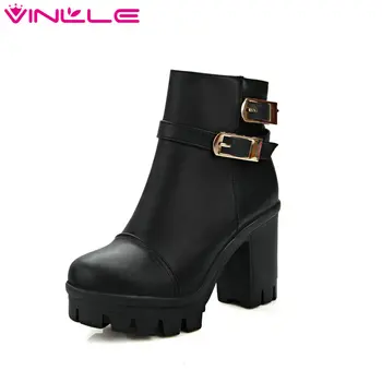 VINLLE 2020 Women Winter Buckle Punk Shoes Autumn PU Leather Square High Heel Ankle Boots Women Fashion Platform Boot Size 34-43
VINLLE 2020 Women Winter Buckle Punk Shoes Autumn PU Leather Square High Heel Ankle Boots Women Fashion Platform Boot Size 34-43