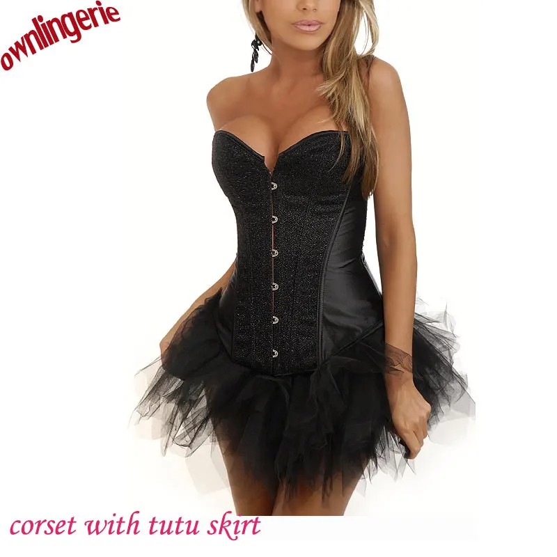 Sexy black corset bustier