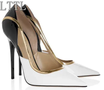 LTTL Women Sexy Patchwork High Heels Gold Trim Pointed Toe Pumps White Black Mixed Color Heels Party Dress Shoes Woman 35-42
LTTL Women Sexy Patchwork High Heels Gold Trim Pointed Toe Pumps White Black Mixed Color Heels Party Dress Shoes Woman 35-42