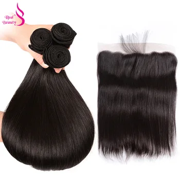 Real Beauty Human Hair Weave Bundles With 13X4 Lace Frontal Closure 3 Bundles Malaysian Straight Hair Bundles Non-Remy Hair Weft
Real Beauty Human Hair Weave Bundles With 13X4 Lace Frontal Closure 3 Bundles Malaysian Straight Hair Bundles Non-Remy Hair Weft