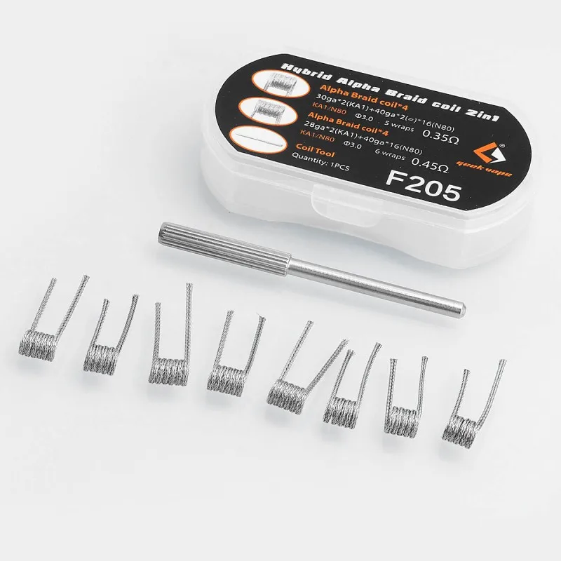 Original GeekVape F206 N80 0.35Ohm 0.25Ohm Alpha Braid Coil / F205 N80 0.35Ohm 0.45Ohm Hybrid Alpha Braid Coil 2 in 1 Vape Kit
Original GeekVape F206 N80 0.35Ohm 0.25Ohm Alpha Braid Coil / F205 N80 0.35Ohm 0.45Ohm Hybrid Alpha Braid Coil 2 in 1 Vape Kit