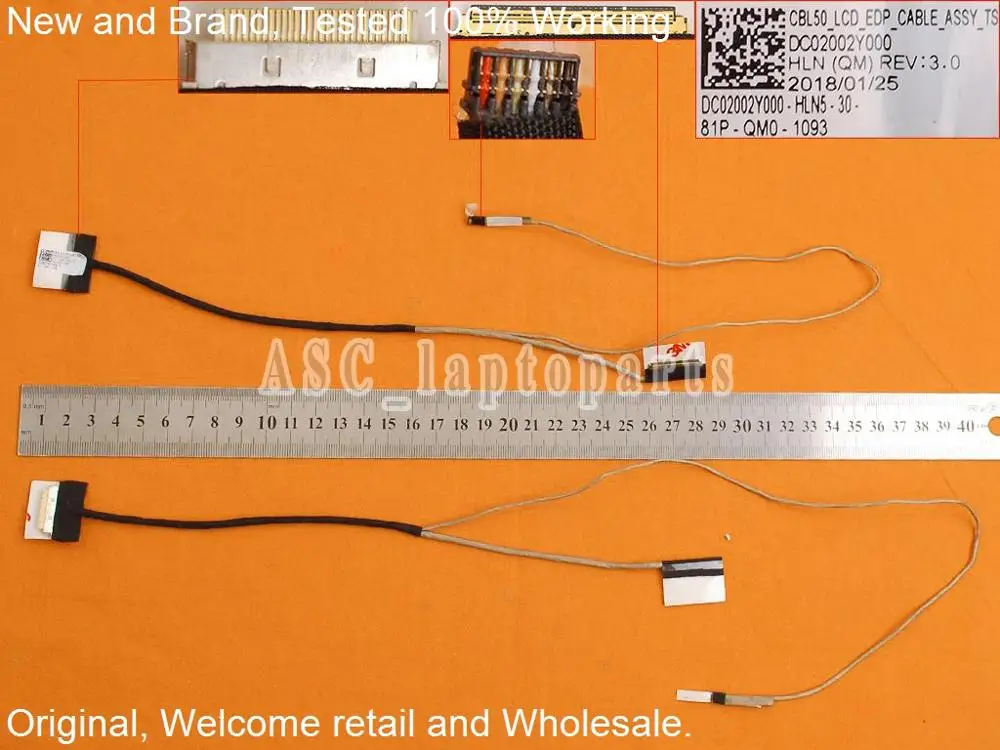 New Original LCD LED Video Flex Cable For HP 15-BS 15T-BR 15Z-BW CBL50 ( With Touch) ,40pin DC02002Y000
New Original LCD LED Video Flex Cable For HP 15-BS 15T-BR 15Z-BW CBL50 ( With Touch) ,40pin DC02002Y000