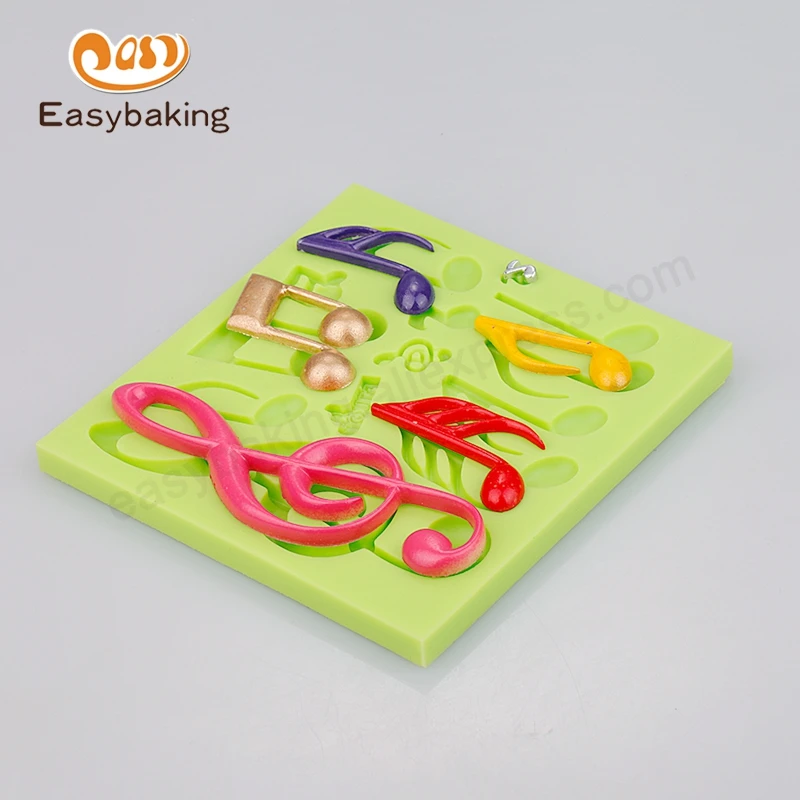 Image Musical note silicone chocolate molds cake decorating tools silicone molds for refrigerator and microwave