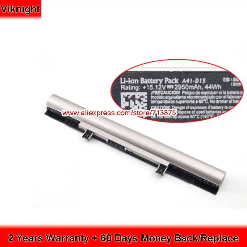 Brand New 15.12V 2950mAh A41-D15 Battery for MEDION A42-D17 A31-D15 A32-D15 A42-D15 P6661 MD99620 P6630 E6415 E6412T E9412T
Brand New 15.12V 2950mAh A41-D15 Battery for MEDION A42-D17 A31-D15 A32-D15 A42-D15 P6661 MD99620 P6630 E6415 E6412T E9412T
