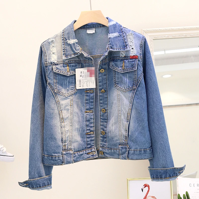 Vintage Holes Jeans Jacket Women Harajuku Short Denim Jacket Women Outerwear Korean Big size Loose Long sleeve Basic Coat Women
Vintage Holes Jeans Jacket Women Harajuku Short Denim Jacket Women Outerwear Korean Big size Loose Long sleeve Basic Coat Women