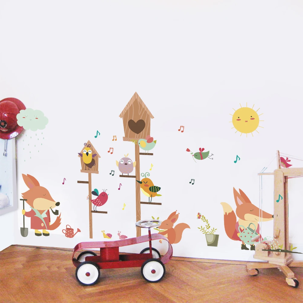 Jungle Wild Forest Animals Squirrel Birds Wall Stickers for Kids Rooms Cartoon Children Bedroom Decor Wall Decals Mural Art
Jungle Wild Forest Animals Squirrel Birds Wall Stickers for Kids Rooms Cartoon Children Bedroom Decor Wall Decals Mural Art