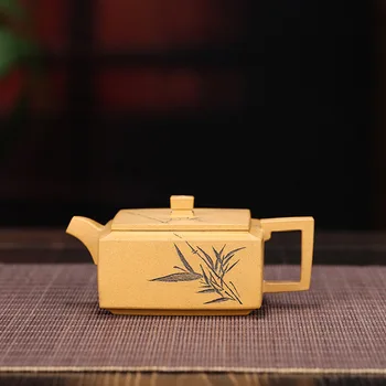 Yixing Section Mud Manual Dark-red Enameled Pottery Teapot Square Bamboo Teapot Tea Set Online Store
Yixing Section Mud Manual Dark-red Enameled Pottery Teapot Square Bamboo Teapot Tea Set Online Store