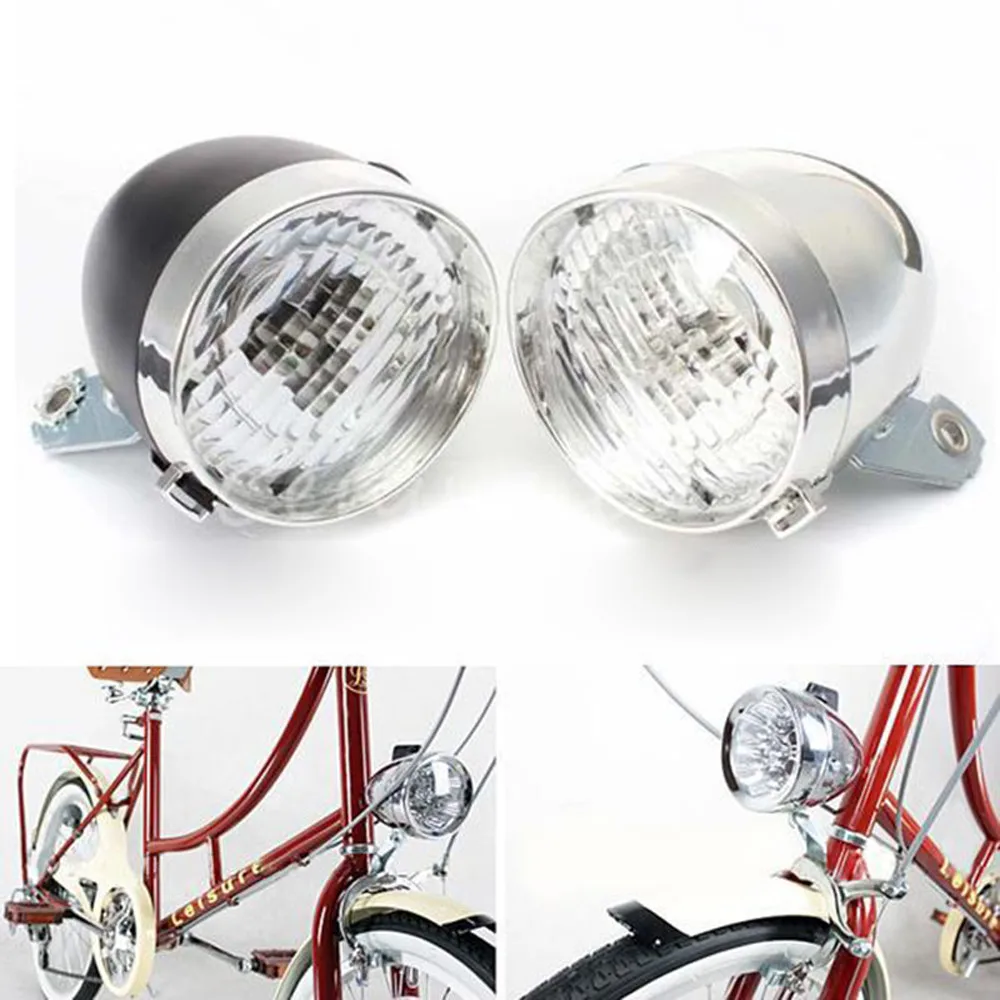 Фото Retro Bicycle Bike 3 LED Front Light Headlight Vintage Flashlight Safety Headlamp Dark Night Lamp Flash Lighting Outdoor #30 | Спорт и