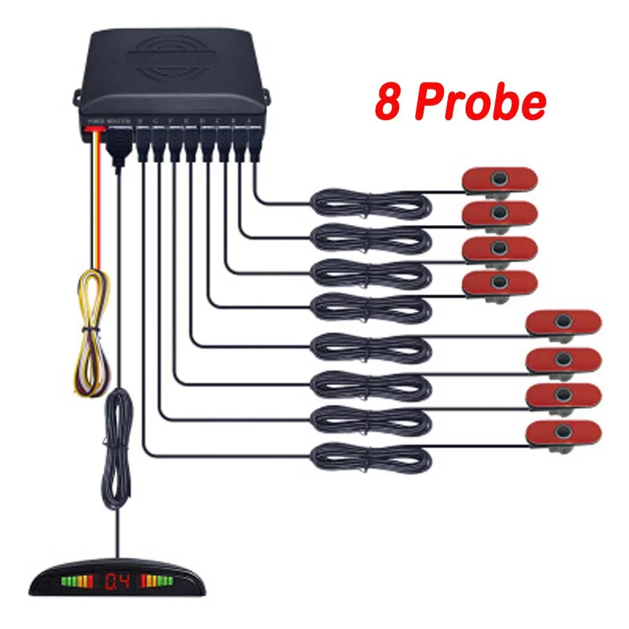 Hot 8 Probe Reverse Radar 16.5mm Flat Parking Sensor Buzzer Car Reversing Radar Monitor System with LED Digital Distance Display
Hot 8 Probe Reverse Radar 16.5mm Flat Parking Sensor Buzzer Car Reversing Radar Monitor System with LED Digital Distance Display