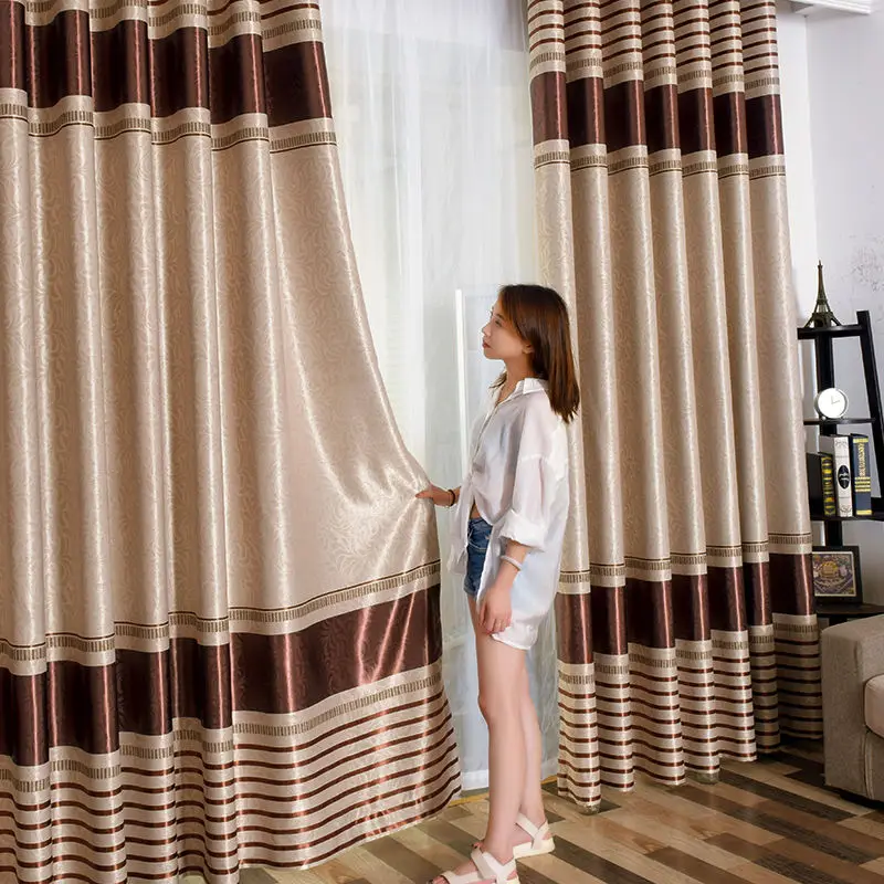 Simple curtain finished modern shading bedroom living room balcony window flat window custom striped curtain fabric
Simple curtain finished modern shading bedroom living room balcony window flat window custom striped curtain fabric