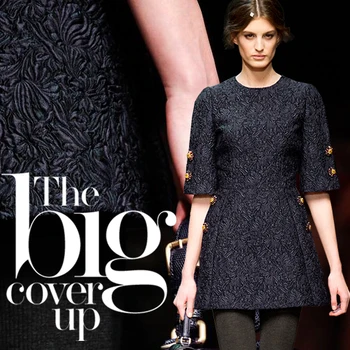 Black jacquard brocade fabric 480grams per square
Black jacquard brocade fabric 480grams per square