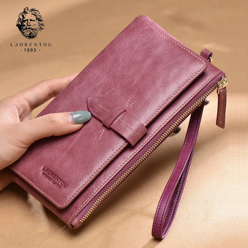 LAORENTOU Brand Female 100% Cow Leather Simple Solid Long Purse Women Retro Card Holder Clutch Lady Zipper Phone Bag Long Wallet
LAORENTOU Brand Female 100% Cow Leather Simple Solid Long Purse Women Retro Card Holder Clutch Lady Zipper Phone Bag Long Wallet