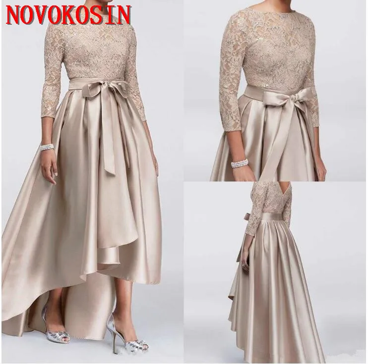 Beautiful High Low Lace Evening Dresses 2019 3/4 Long Sleeve Satin Vestidos De Festa Long Prom Mother Of The Bride Formal Dress
Beautiful High Low Lace Evening Dresses 2019 3/4 Long Sleeve Satin Vestidos De Festa Long Prom Mother Of The Bride Formal Dress