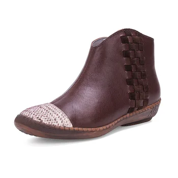 996-6 Original Hand-made Retro Boots with Soft-soled Genuine Leather and Sloping Heel Flat-soled Bare Boots Womens Shoes
996-6 Original Hand-made Retro Boots with Soft-soled Genuine Leather and Sloping Heel Flat-soled Bare Boots Womens Shoes