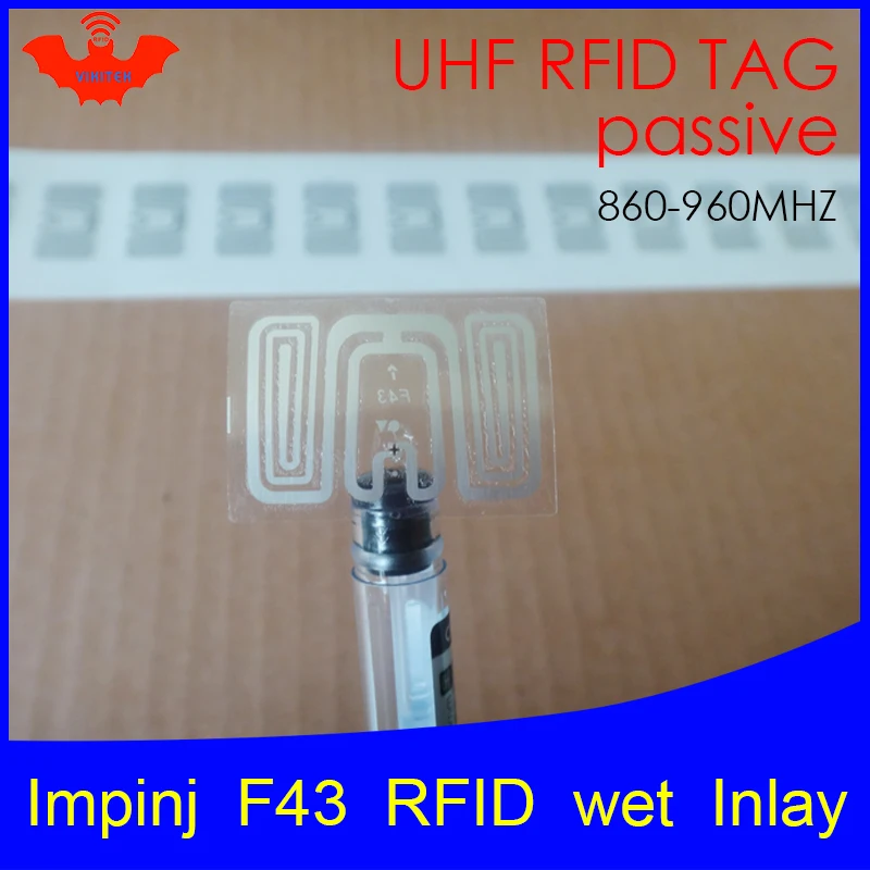 UHF RFID tag sticker Impinj F43 wet inlay 915mhz 900 868mhz 860-960MHZ Higgs3 EPCC1G2 6C smart adhesive passive RFID tags label
UHF RFID tag sticker Impinj F43 wet inlay 915mhz 900 868mhz 860-960MHZ Higgs3 EPCC1G2 6C smart adhesive passive RFID tags label