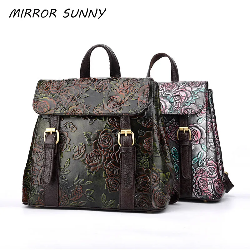 Korean Women Bags Cowhide Female Backpack Vintage Depressed Flower Double Shoulder Bag Casual Genuine Leather Backpack Hot Sale
Korean Women Bags Cowhide Female Backpack Vintage Depressed Flower Double Shoulder Bag Casual Genuine Leather Backpack Hot Sale