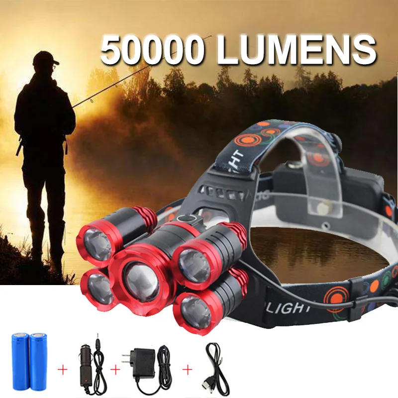 Powerful LED HeadLamp 50000 Lumen T6+XPE Fishing Head Lamp 4 Mode Head Torch Led Flashlight Outdoor Camping Linterna Led Cabeza
Powerful LED HeadLamp 50000 Lumen T6+XPE Fishing Head Lamp 4 Mode Head Torch Led Flashlight Outdoor Camping Linterna Led Cabeza