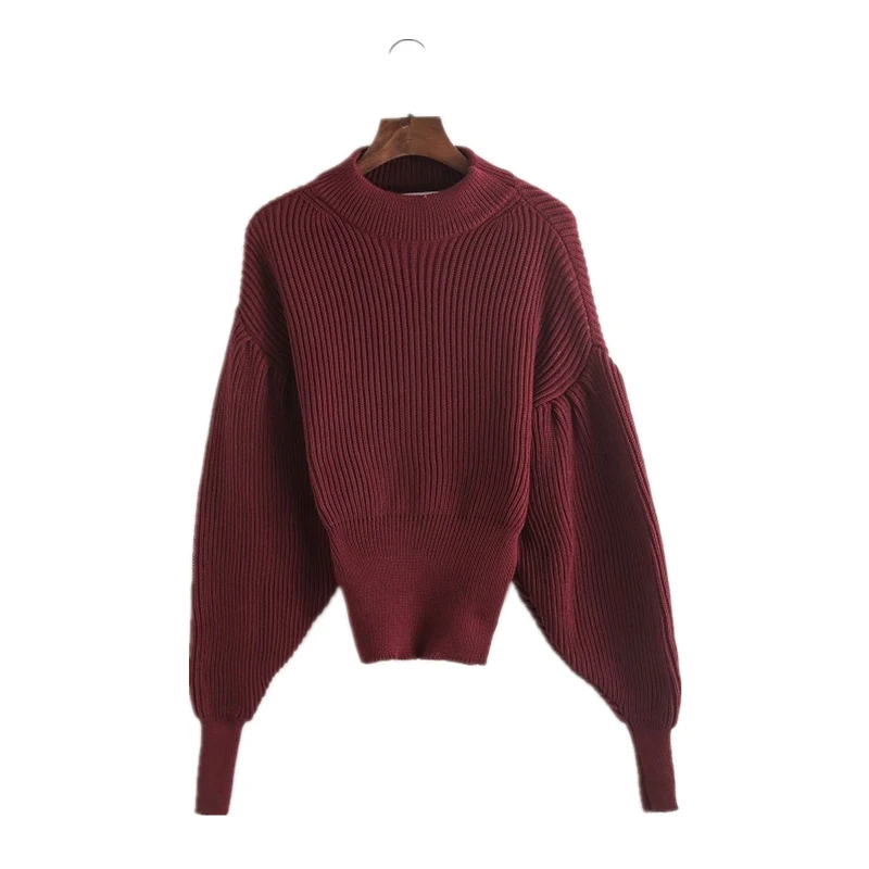 Vintage Puff Sleeve Knitted Pullovers Autumn Casual O Neck Fashion Women Knitted 2018 New Burgundy Loose Sweaters Feminine
Vintage Puff Sleeve Knitted Pullovers Autumn Casual O Neck Fashion Women Knitted 2018 New Burgundy Loose Sweaters Feminine