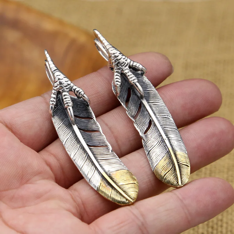 S925 Sterling Silver Jewelry Vintage Retro Thai Silver Takahashi Goro Eagle Claw Feather Male And Female Pendants
S925 Sterling Silver Jewelry Vintage Retro Thai Silver Takahashi Goro Eagle Claw Feather Male And Female Pendants