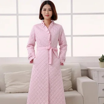 High quality Winter Robe Sleepwear Women Warm Robe Thickening Robe Long Nightgown Princess Sleepwear Robe 100% Cotton-padded
High quality Winter Robe Sleepwear Women Warm Robe Thickening Robe Long Nightgown Princess Sleepwear Robe 100% Cotton-padded