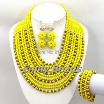 Fashion Yellow Nigerian African Crystal Beads Necklace Jewelry Set Costume African Wedding Jewelry Set Free Shipping AEJ394
Fashion Yellow Nigerian African Crystal Beads Necklace Jewelry Set Costume African Wedding Jewelry Set Free Shipping AEJ394