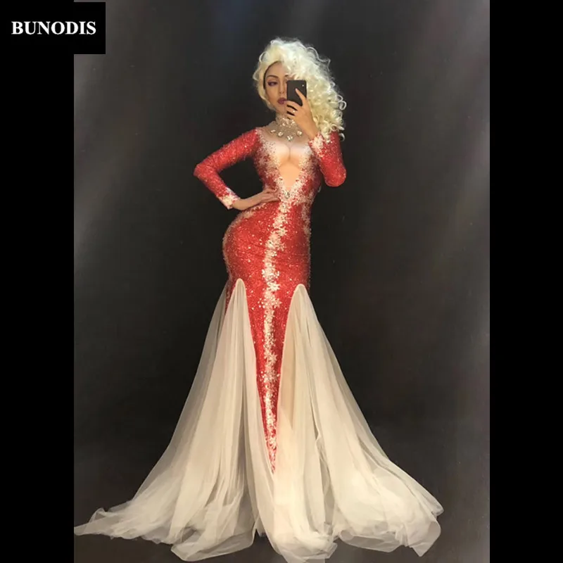 ZD395 Christmas Style Women Sexy Red Long White Yarn Skirt Sparkling Crystals Nightclub Party Stage Wear Dancer Singer Bling
ZD395 Christmas Style Women Sexy Red Long White Yarn Skirt Sparkling Crystals Nightclub Party Stage Wear Dancer Singer Bling