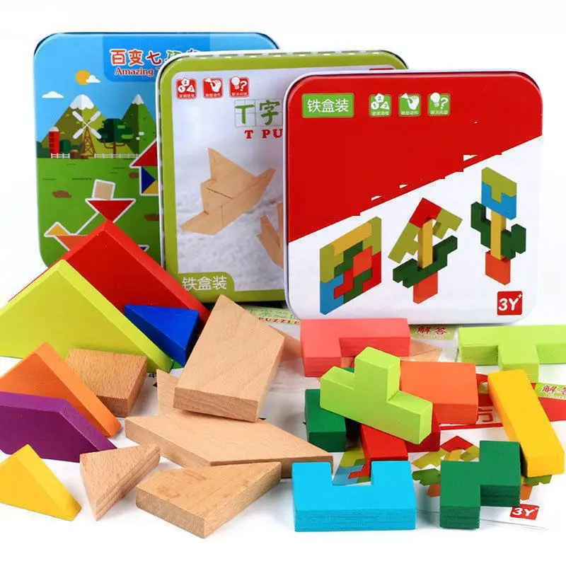 3D Puzzle 11.3*11.3*2 cm Tetris /Jigsaw Tangram /T Words Iron Box Educational Montessori Toy for Children Over 3 Years Old
3D Puzzle 11.3*11.3*2 cm Tetris /Jigsaw Tangram /T Words Iron Box Educational Montessori Toy for Children Over 3 Years Old