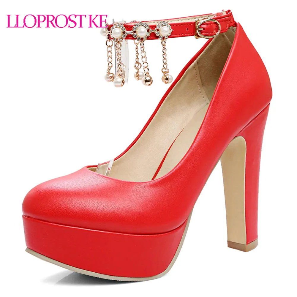 Lloprost ke Autumn Women Shoes High Thick Heels Buckle Straps Pumps Party Wedding Shoes Platform Round Toe Pumps Ladies MY820
Lloprost ke Autumn Women Shoes High Thick Heels Buckle Straps Pumps Party Wedding Shoes Platform Round Toe Pumps Ladies MY820