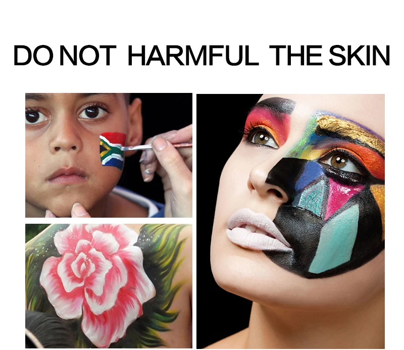 Halloween Party Multi Colors Flash Tattoo Face Body Paint Oil Painting Art Fancy Dress Beauty Makeup Tools