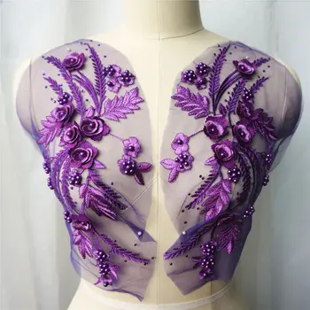 2PCS Purple Lace Fabric 3D Flower Tassel Beads Rhinestone Embroidered Wedding Gown Appliques Sew Patch For Dress DIY Decoration
2PCS Purple Lace Fabric 3D Flower Tassel Beads Rhinestone Embroidered Wedding Gown Appliques Sew Patch For Dress DIY Decoration