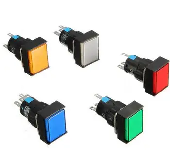 Push Button Switch Rectangular LED Light DC12V Latching 16mm Used for Circuits Control Contactor Relay Favorable
Push Button Switch Rectangular LED Light DC12V Latching 16mm Used for Circuits Control Contactor Relay Favorable