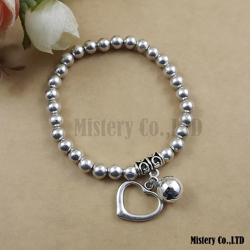 Gypsy Heart Charm Bell Balls Beads Stretch Tibetan Silver Color Vintage Fashion Bracelet Wholesale Jewelry Jewellery Gift
Gypsy Heart Charm Bell Balls Beads Stretch Tibetan Silver Color Vintage Fashion Bracelet Wholesale Jewelry Jewellery Gift