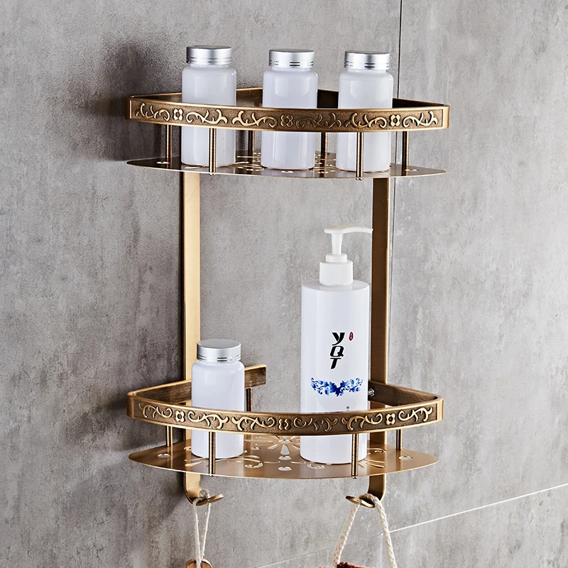 Bathroom 2 layer shelf antique aluminum double layer bathroom corner shelf bathroom holder showeroom basket bathroom accessories
Bathroom 2 layer shelf antique aluminum double layer bathroom corner shelf bathroom holder showeroom basket bathroom accessories
