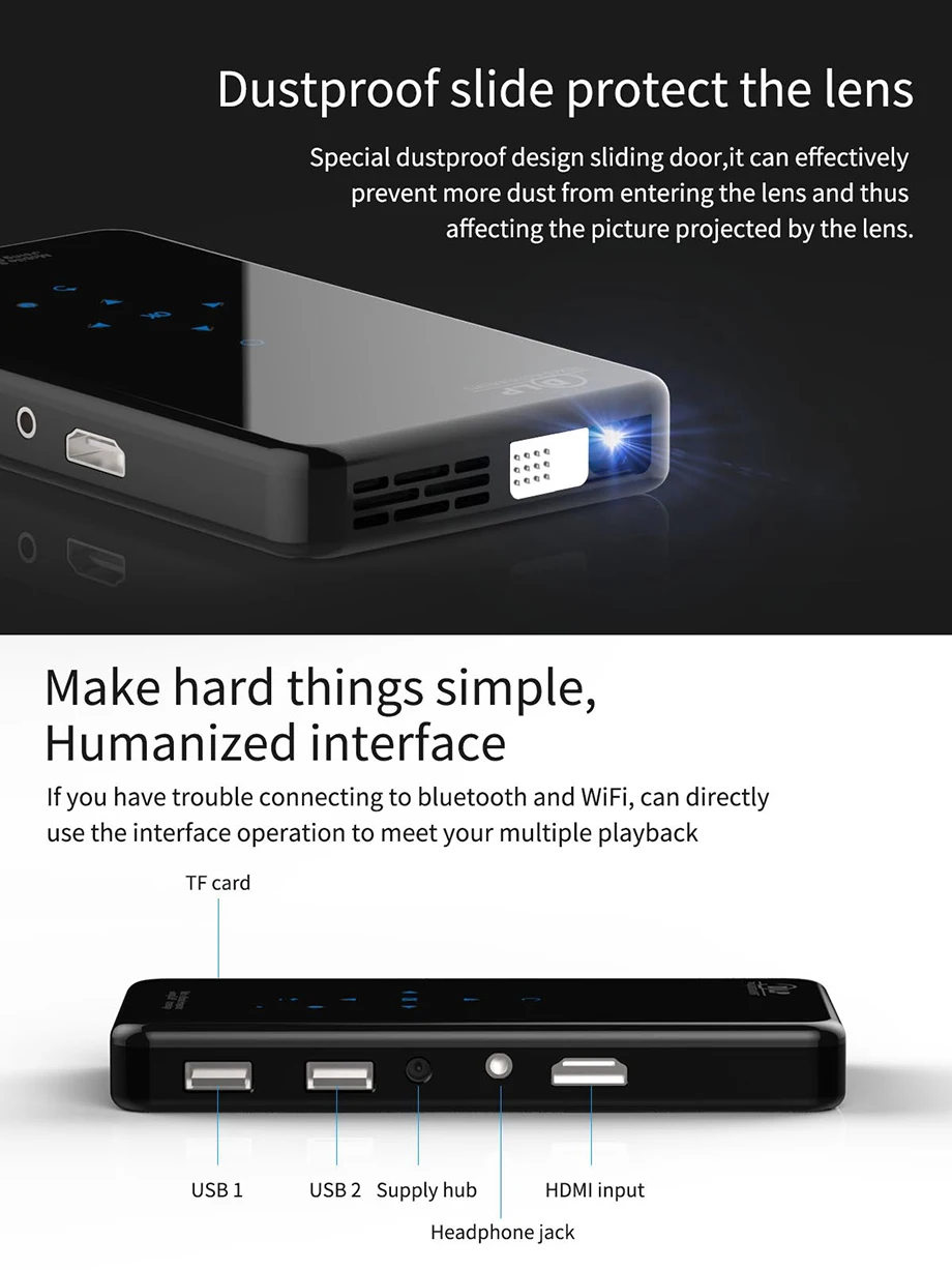 SmartIdea X2 Android7.1 mini phone projector (5)