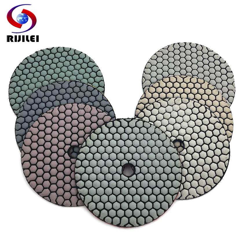 RIJILEI 10Pcs/Set 5 Inch Dry Polishing Pad 125mm Resin Diamond Grinding Disk Marble Granite Polishing Tool Abrasive
RIJILEI 10Pcs/Set 5 Inch Dry Polishing Pad 125mm Resin Diamond Grinding Disk Marble Granite Polishing Tool Abrasive
