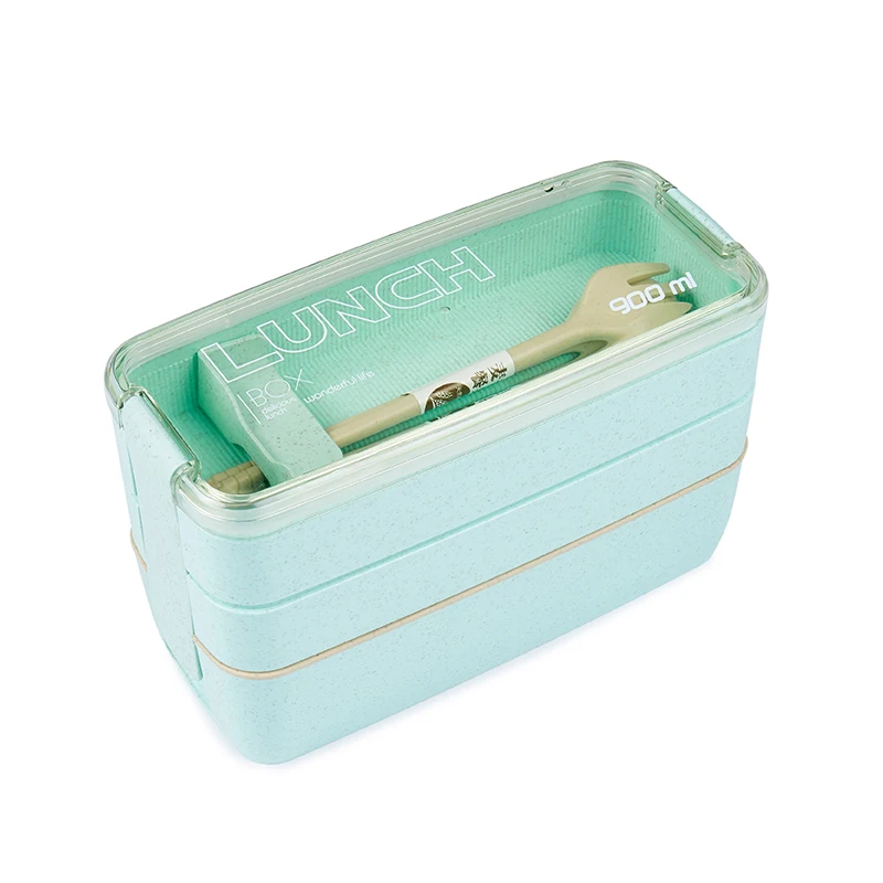 Модный из пшеничной соломы многослойный школьный Ланч бокс 2 шт/набор Bento коробка