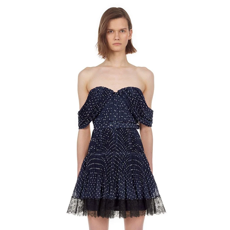 Sexy Women Lace Mesh Dress 2019 New Summer High Quality Polka Dot Stitched Wrap Sleeveless Dress Off Shoulder Lady Beach Dress
Sexy Women Lace Mesh Dress 2019 New Summer High Quality Polka Dot Stitched Wrap Sleeveless Dress Off Shoulder Lady Beach Dress