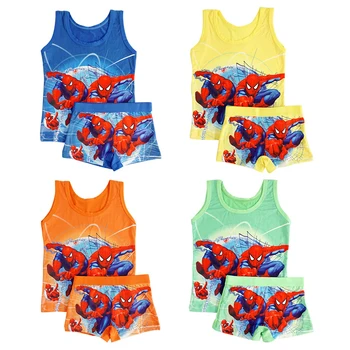 Hot Marvel Kids Clothing Summer Cartoon sleeveless T-shirt Children Vest Spiderman Superman T shirts Panties Boxers Briefs set
Hot Marvel Kids Clothing Summer Cartoon sleeveless T-shirt Children Vest Spiderman Superman T shirts Panties Boxers Briefs set