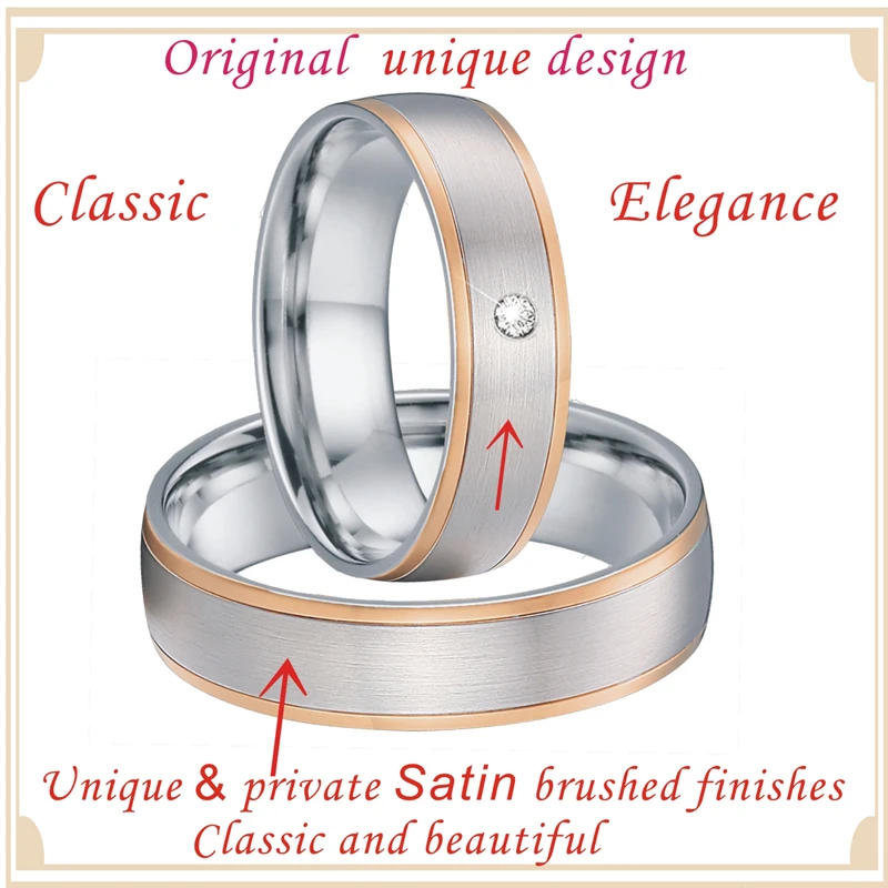 Beautiful Rose Red Love Promise rings for women Alliance Wedding Band Couple Rings pair set Men jewelry Bague anel anillos (5)