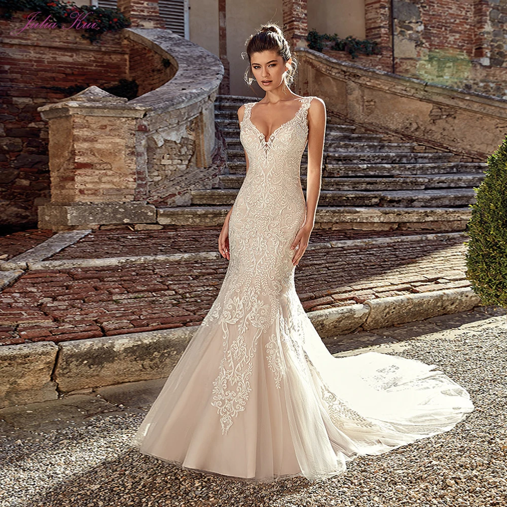 JULIA KUI Empire Wedding Dress Mermiad Regular Sleeveless Bridal Dress Vestido De Noiva With Charming Lace
JULIA KUI Empire Wedding Dress Mermiad Regular Sleeveless Bridal Dress Vestido De Noiva With Charming Lace