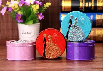 300pcs Round Shape Metal Tin Material Bride Groom Candy Box Wedding Favor Gift Favours Wedding Party Free Shipping
300pcs Round Shape Metal Tin Material Bride Groom Candy Box Wedding Favor Gift Favours Wedding Party Free Shipping