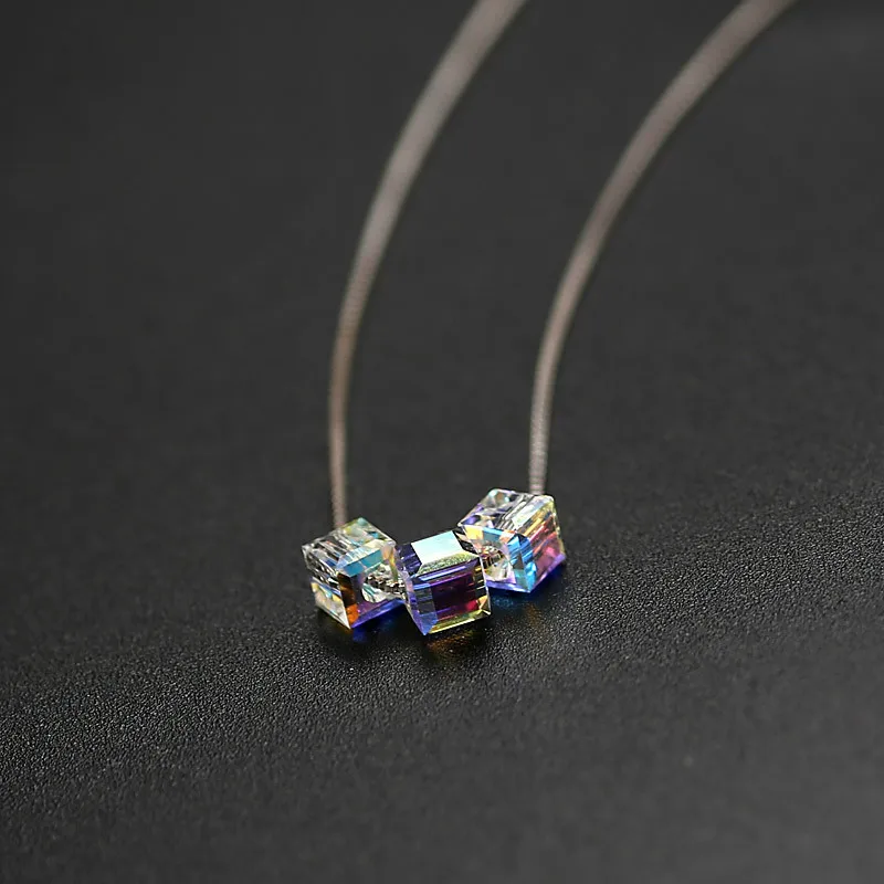 Flyleaf 925 Sterling Silver Necklace Women Three Crystals Fashion Chain Fine Jewelry Wedding Party Simple Necklaces & Pendants
Flyleaf 925 Sterling Silver Necklace Women Three Crystals Fashion Chain Fine Jewelry Wedding Party Simple Necklaces & Pendants
