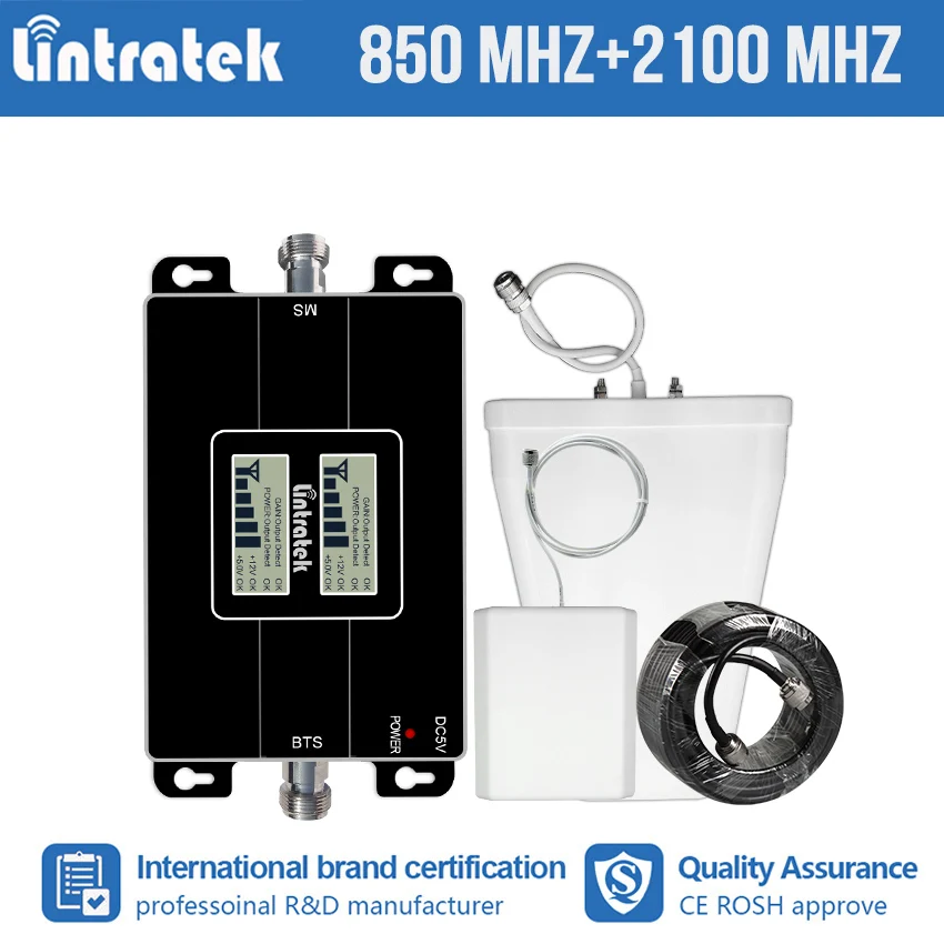Lintratek 2G GSM CDMA 850 3G 2100mhz WCDMA UMTS 2100 MHz Double Band Cell Phone Signal Booster Improve Repeater Amplifier Kit #8
Lintratek 2G GSM CDMA 850 3G 2100mhz WCDMA UMTS 2100 MHz Double Band Cell Phone Signal Booster Improve Repeater Amplifier Kit #8