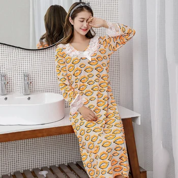 Spring Nightdress Women embroidery Plus size Home Wear Cotton O-Neck Thin Lace priencess Nightgown Sleepdress Home Wear
Spring Nightdress Women embroidery Plus size Home Wear Cotton O-Neck Thin Lace priencess Nightgown Sleepdress Home Wear