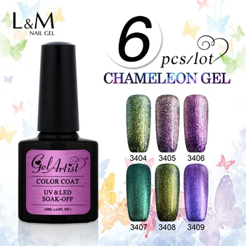 6pcs Gel Nail Brand Gelartist Long Lasting Chameleon Gel Soak Off UV Gel Polish Gel Varnishes 24 color for choose
6pcs Gel Nail Brand Gelartist Long Lasting Chameleon Gel Soak Off UV Gel Polish Gel Varnishes 24 color for choose