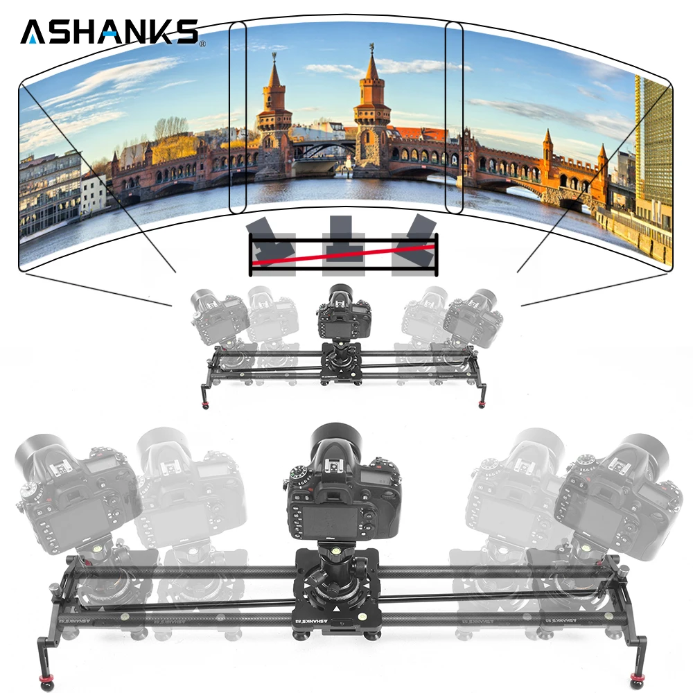 ASHANKS S2 Камера трек слайдер углеродного волокна регулируемый угол трубку Follow Focus