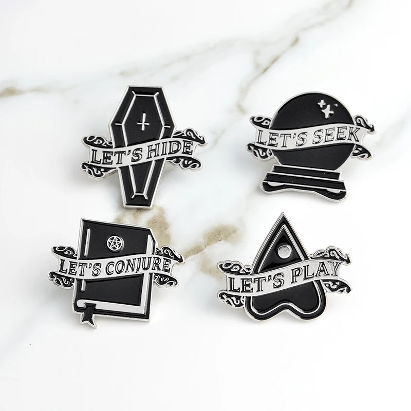 Black Crystal Ball Magic Book Coffin Heart Pin Enamel pin Brooch Badge Backpack Bag Jacket Accessories Men Women Brooch
Black Crystal Ball Magic Book Coffin Heart Pin Enamel pin Brooch Badge Backpack Bag Jacket Accessories Men Women Brooch